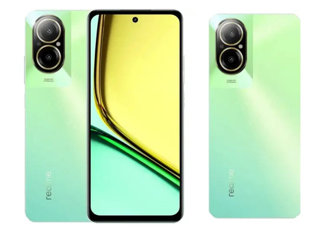 Realme C67 smartphone rear design and display